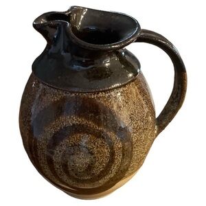 Cone 9 Scott Kranzusch Artisan Stoneware Pottery Pitcher Brown Glazed‎ Handmade
